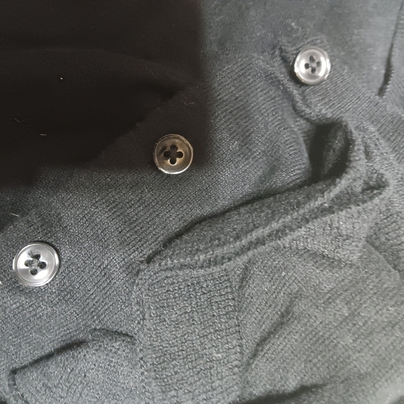 Black apt.9 long sleeved button down cardigan with ruffles - Picture 3 of 5